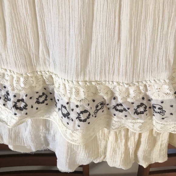 Free People - Lace, High Neck, Gauzy Cotton Dress - Picture 4 of 8